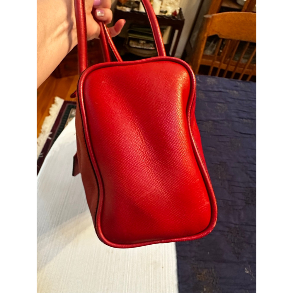 Prada Red Leather Barrel Bag - Picture 8 of 16